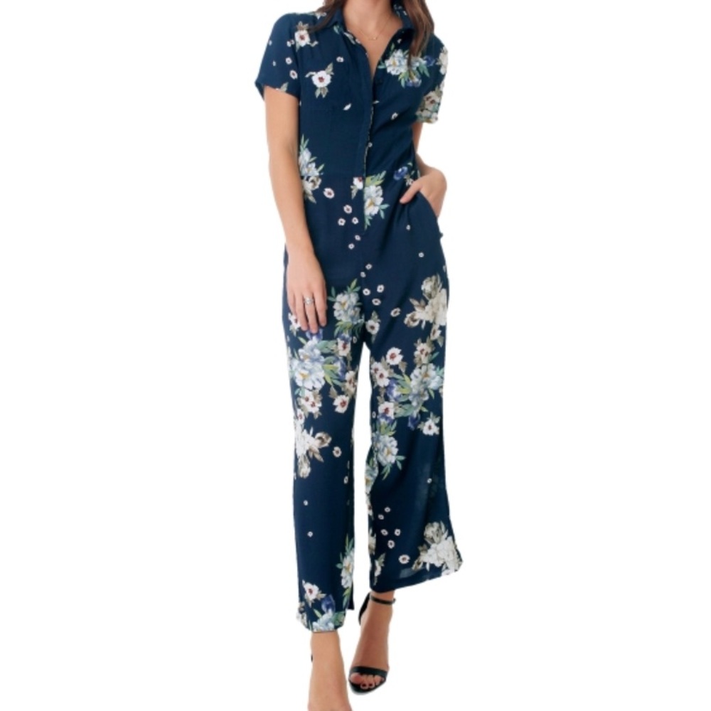 Lacausa birdie jumpsuit in midnight floral